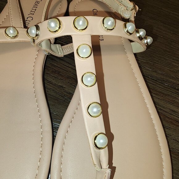 CHARTER CLUB Avita Embellished T-Strap Slingback Sandals NWT SLIN BLUSH 9M - Picture 9 of 9